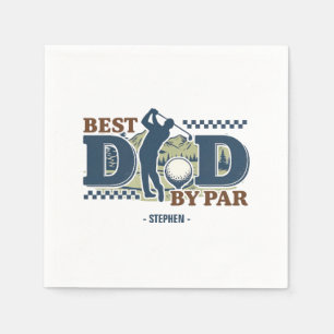 Servilleta De Papel Mejor Papá Por Par - Golf Dad Silhouette Design