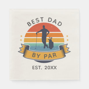 Servilleta De Papel Mejor Papá Por Par Golfing Fathers Day Retro Fiest