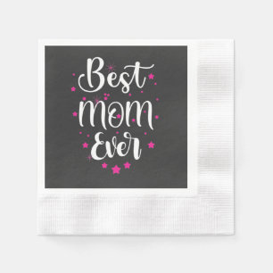 Servilleta De Papel Mejor Texto De Mamá Y Pequeñas Estrellas