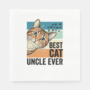Servilleta De Papel Mejor tío de gato jamás Diseño de amante de gato v