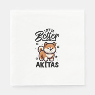 Servilleta De Papel Mejor vida con Akita