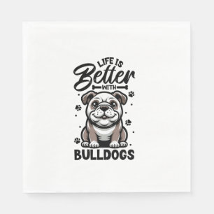 Servilleta De Papel Mejor vida con Bulldog