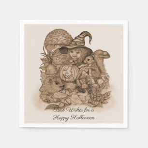 Servilleta De Papel Mejores deseos para un feliz Halloween