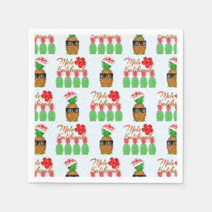 Servilleta De Papel Mele Kalikimaka Hawaiana Piña Feliz Navidad