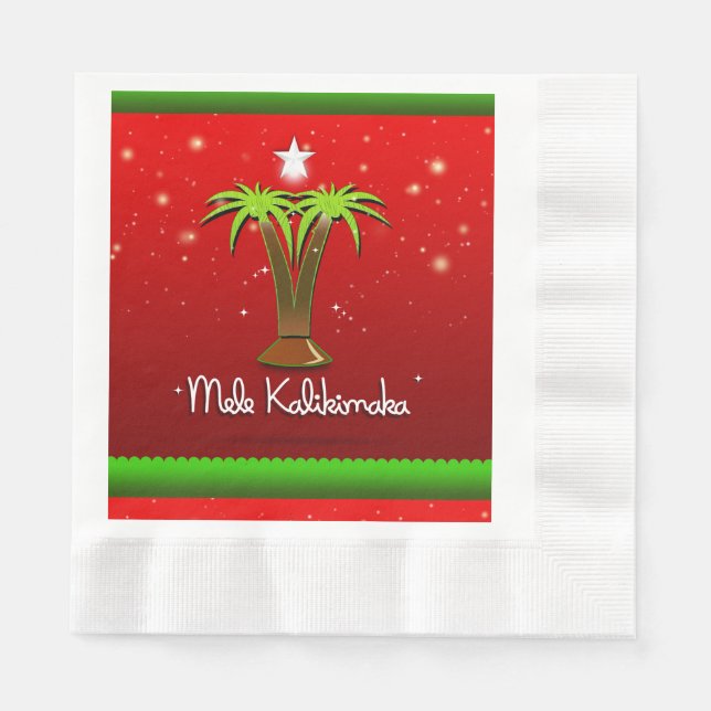 Servilleta De Papel Mele Kalikimaka Palm Tree para Navidad (Anverso)