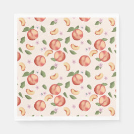 Servilleta De Papel Melocotones de acuarela botánica y flores