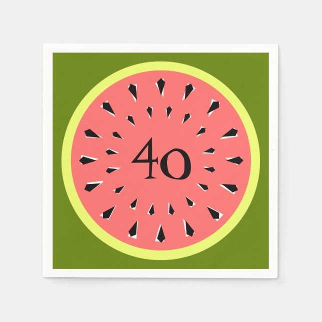 Servilleta De Papel Melón rosa de 40 años negro (Anverso)