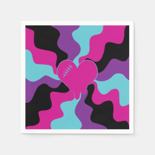 Servilleta De Papel Melt cardíaco - rosa, púrpura, azul y negro