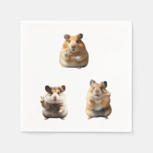 Servilleta De Papel Meme Divertido de Hamster con Signo de Paz
