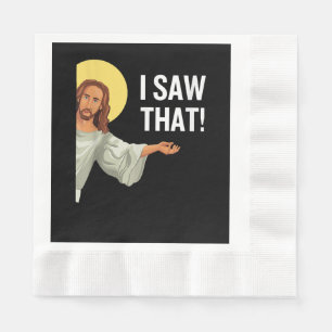 Servilleta De Papel Meme Divertido de Jesús Vi Esa Cita Cristiana Dios