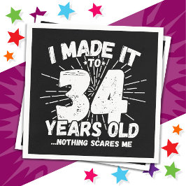 Servilleta De Papel Meme sarcástico de 34 años de antigüedad: 34º cump