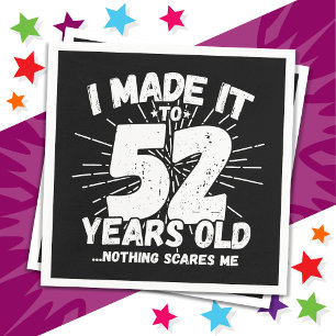 Servilleta De Papel Meme sarcástico de 52 años Funny 52 cumpleaños