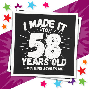 Servilleta De Papel Meme sarcástico de 58 años Funny cumpleaños 58