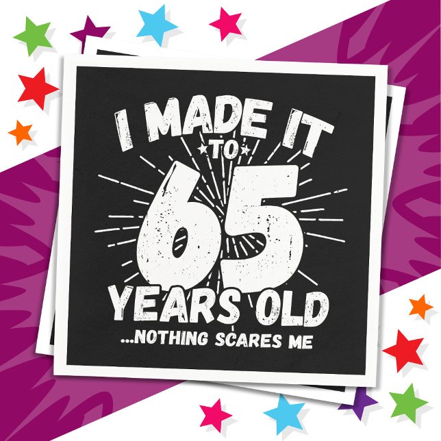 Servilleta De Papel Meme sarcástico de 65 años Funny cumpleaños número (Subido por el creador)