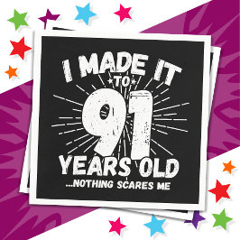 Servilleta De Papel Meme sarcástico de 91 años Gracioso cumpleaños 91