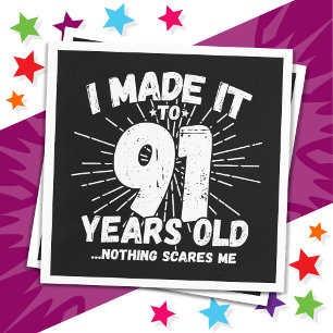 Servilleta De Papel Meme sarcástico de 91 años Gracioso cumpleaños 91
