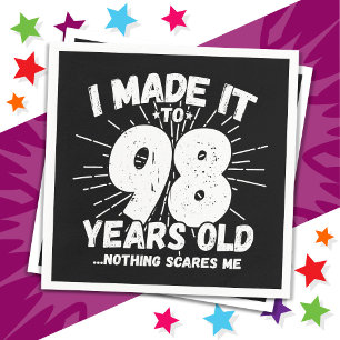 Servilleta De Papel Meme sarcástico de 98 años Gracioso cumpleaños 98
