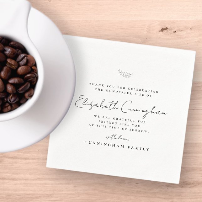 Servilleta De Papel Memorial Funeral Modern Simple Elegant Chic (Subido por el creador)