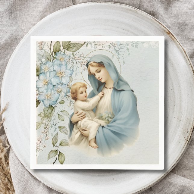 Servilleta De Papel Memorial funerario católico Jesús Virgen María (Subido por el creador)