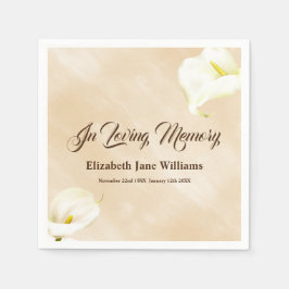 Servilleta De Papel Memorial funerario | Watercolor Lily Napkins