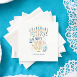 Servilleta De Papel Menorah Hanukkah<br><div class="desc">Diseño festivo de Menorah Hanukkah.</div>