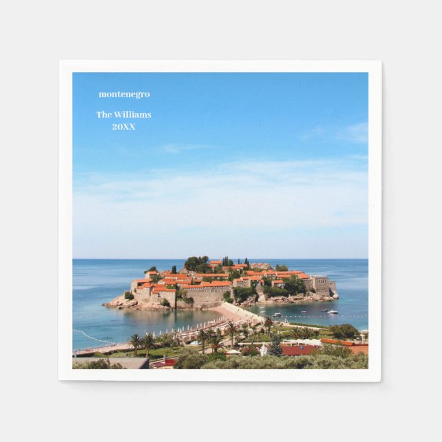 Servilleta De Papel Menorca mediterránea personalizada (Anverso)