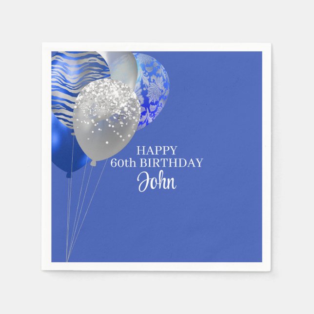 Servilleta De Papel Mens Blue Birthday  (Anverso)