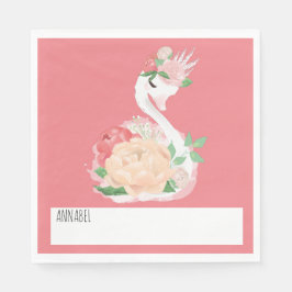 Servilleta De Papel Mensaje de almuerzo escolar personalizado de Swan 