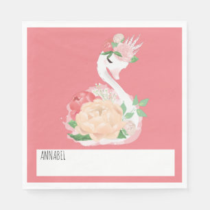 Servilleta De Papel Mensaje de almuerzo escolar personalizado de Swan 
