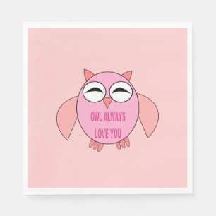 Servilleta De Papel Mensaje de amor lindo Owl Napkins Luncheon