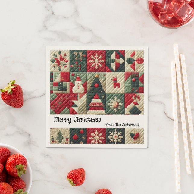 Servilleta De Papel Mensaje de diseño de Navidades curados (In situ)