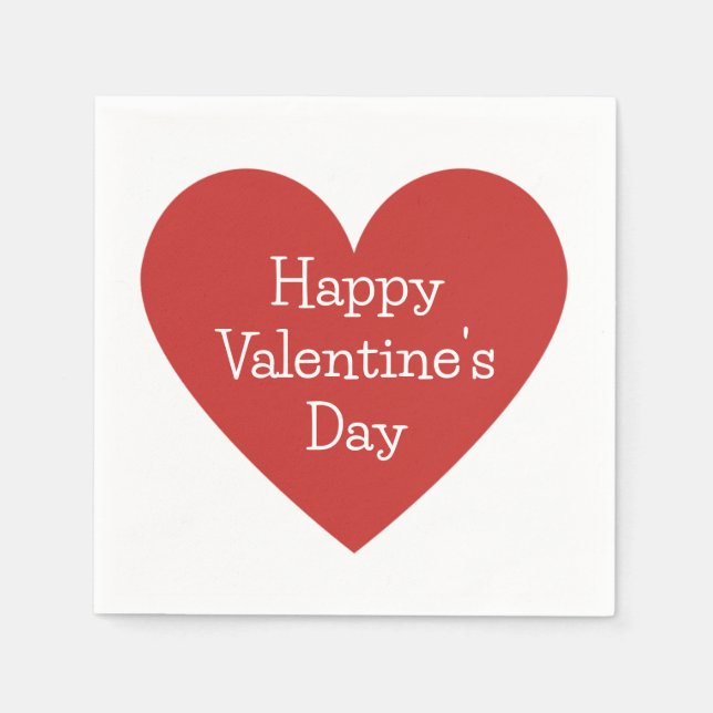 Servilleta De Papel Mensaje de San Valentín clásico del corazón rojo (Anverso)