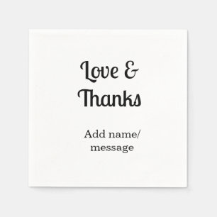 Servilleta De Papel Mensaje de texto del nombre de la empresa de amor