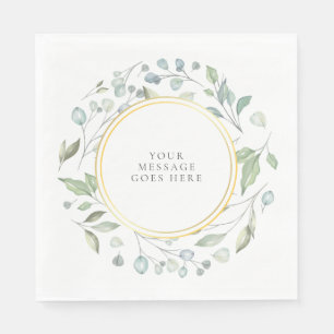Servilleta De Papel Mensaje de Verde Elegante Guirnalda