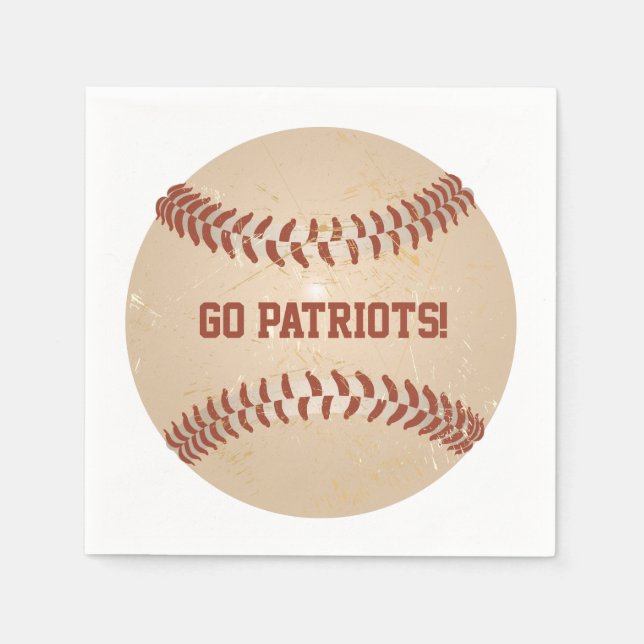 Servilleta De Papel Mensaje personalizado béisbol angustiado (Anverso)