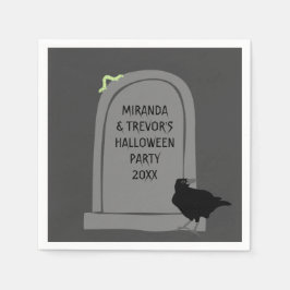 Servilleta De Papel Mensaje personalizado Tombstone Headstone Hallowee