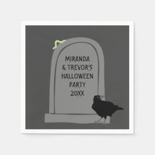 Servilleta De Papel Mensaje personalizado Tombstone Headstone Hallowee