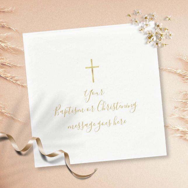 Servilleta De Papel Mensaje simple de cristianismo cruzado de oro (Subido por el creador)