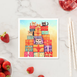 Servilleta De Papel Meow Gift Birthday Tower
