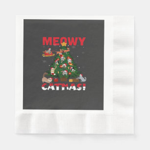 Servilleta De Papel Meowy Chirstmas