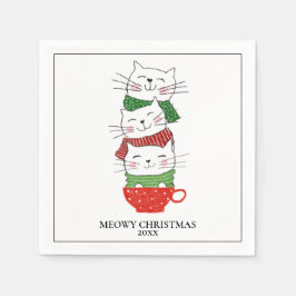 Servilleta De Papel Meowy Navidades Personalizado Copa de Gatos Cuesta