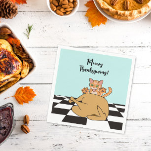 Servilleta De Papel Meowy Thankess Funny Cat Personalizado de Turquía