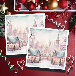 Servilleta De Papel Mercado de Navidades íntimos y rosados - Escena in