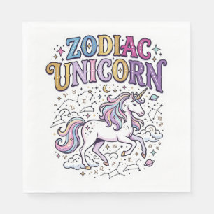 Servilleta De Papel Mercado de vectores premium Unicornio Zodiaco Unic