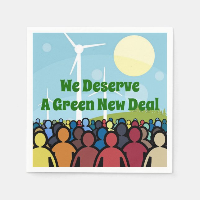 Servilleta De Papel Merecemos un nuevo acuerdo verde (Anverso)