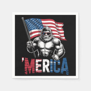 Servilleta De Papel Merica Pie Grande Bandera Americana Patriótica 4 D