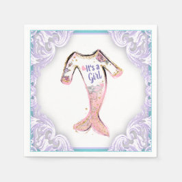Servilleta De Papel Mermaid Baby Shower Napkins