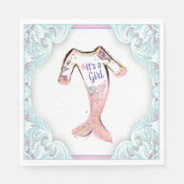 Servilleta De Papel Mermaid Baby Shower Paper Napkins