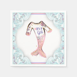 Servilleta De Papel Mermaid Baby Shower Paper Napkins