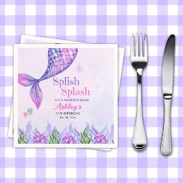 Servilleta De Papel Mermaid Birthday Party Napkins for Girls
